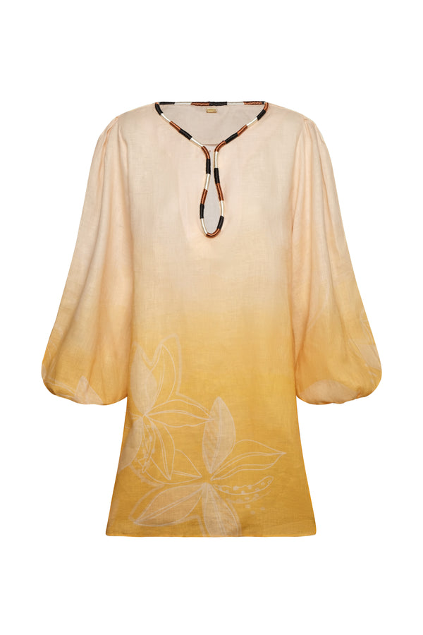 San Marco Linen Mini Dress / Yellow